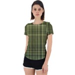 Green Madras Plaid Back Cut Out Sport Tee