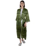 Green Madras Plaid Maxi Satin Kimono