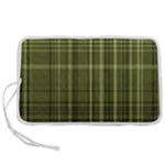 Green Madras Plaid Pen Storage Case (L)