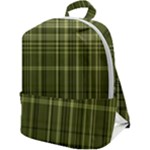 Green Madras Plaid Zip Up Backpack