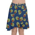 Green Olives With Pimentos Chiffon Wrap Front Skirt