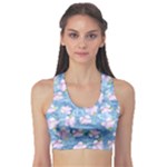 Watercolor Violets Sports Bra