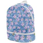 Watercolor Violets Zip Bottom Backpack