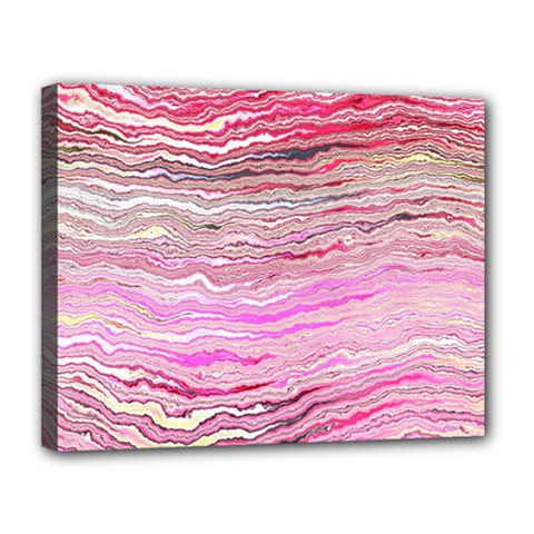 Pink Abstract Stripes Canvas 14  x 11  (Stretched) from ArtsNow.com