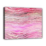 Pink Abstract Stripes Canvas 14  x 11  (Stretched)