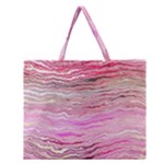 Pink Abstract Stripes Zipper Large Tote Bag
