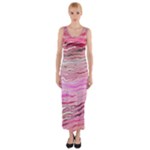 Pink Abstract Stripes Fitted Maxi Dress
