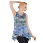 Blue Abstract Stripes Side Drop Tank Tunic
