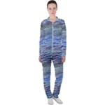 Blue Abstract Stripes Casual Jacket and Pants Set