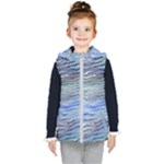 Blue Abstract Stripes Kids  Hooded Puffer Vest
