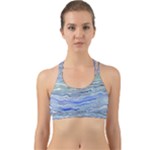 Blue Abstract Stripes Back Web Sports Bra