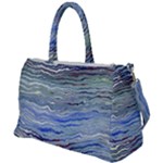 Blue Abstract Stripes Duffel Travel Bag