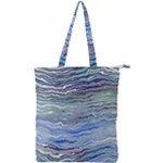 Blue Abstract Stripes Double Zip Up Tote Bag