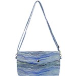 Blue Abstract Stripes Removable Strap Clutch Bag