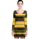 Vintage Yellow Long Sleeve Bodycon Dress