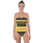 Vintage Yellow Tie Back One Piece Swimsuit