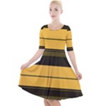 Vintage Yellow Quarter Sleeve A-Line Dress