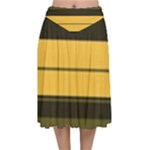 Vintage Yellow Velvet Flared Midi Skirt