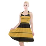 Vintage Yellow Halter Party Swing Dress 