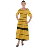 Vintage Yellow Shoulder Straps Boho Maxi Dress 
