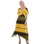 Vintage Yellow Cross Front Sharkbite Hem Maxi Dress