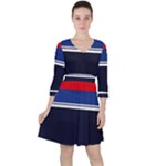 Casual Uniform Stripes Ruffle Dress