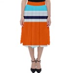 Tri Color Stripes Classic Midi Skirt