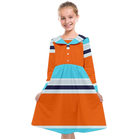 Tri Color Stripes Kids  Midi Sailor Dress from ArtsNow.com