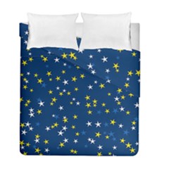 White Yellow Stars on Blue Color Duvet Cover Double Side (Full/ Double Size) from ArtsNow.com