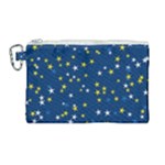 White Yellow Stars on Blue Color Canvas Cosmetic Bag (Large)