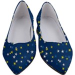 White Yellow Stars on Blue Color Women s Block Heels 