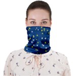 White Yellow Stars on Blue Color Face Covering Bandana (Adult)