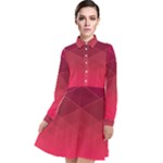 Hot Pink and Wine Color Diamonds Long Sleeve Chiffon Shirt Dress