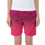 Hot Pink and Wine Color Diamonds Women s Basketball Shorts