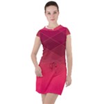 Hot Pink and Wine Color Diamonds Drawstring Hooded Dress