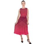 Hot Pink and Wine Color Diamonds Midi Tie-Back Chiffon Dress