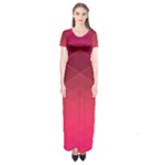 Hot Pink and Wine Color Diamonds Short Sleeve Maxi Dress