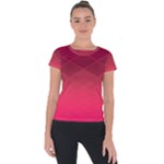 Hot Pink and Wine Color Diamonds Short Sleeve Sports Top 