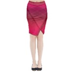 Hot Pink and Wine Color Diamonds Midi Wrap Pencil Skirt