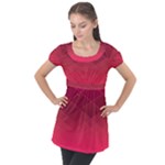 Hot Pink and Wine Color Diamonds Puff Sleeve Tunic Top