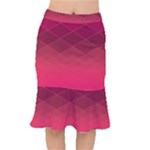 Hot Pink and Wine Color Diamonds Short Mermaid Skirt