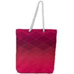 Hot Pink and Wine Color Diamonds Full Print Rope Handle Tote (Large)