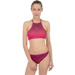 Hot Pink and Wine Color Diamonds Racer Front Bikini Set