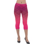 Hot Pink and Wine Color Diamonds Lightweight Velour Capri Leggings 