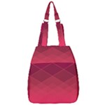 Hot Pink and Wine Color Diamonds Center Zip Backpack