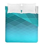 Aqua Blue and Teal Color Diamonds Duvet Cover Double Side (Full/ Double Size)