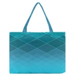 Aqua Blue and Teal Color Diamonds Zipper Medium Tote Bag