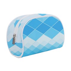 Light Blue and White Color Diamonds Makeup Case (Small) from ArtsNow.com