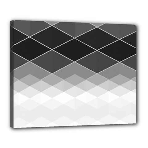 Black White Grey Color Diamonds Canvas 20  x 16  (Stretched) from ArtsNow.com