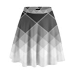 Black White Grey Color Diamonds High Waist Skirt